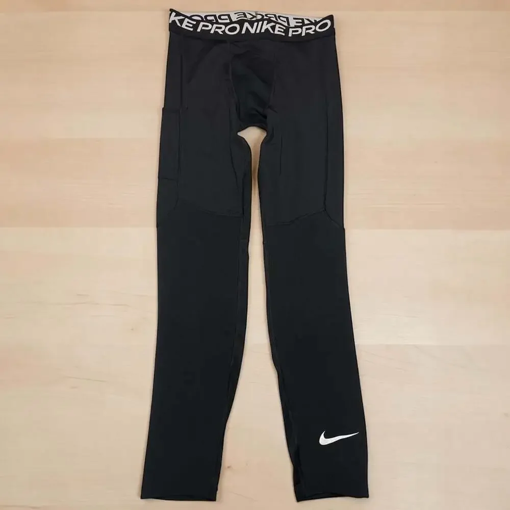Nike Pro Dri-FIT Boys Compression Tights with Pocket Black Size XL
